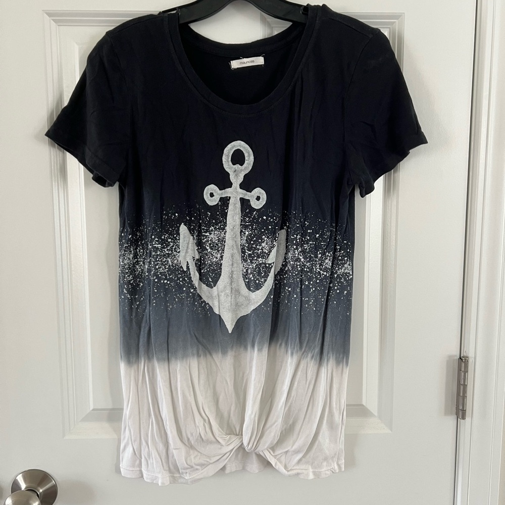 Maurices Black and White Anchor Tee